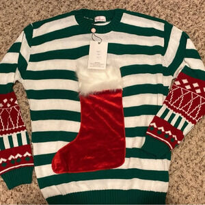 Ugly Christmas sweater with stocking